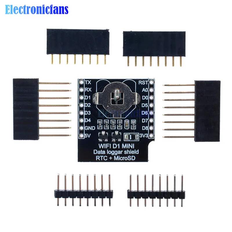 RTC DS1307 DataLog щит в реальном времени для Micro SD WeMos D1 mini + часы с набором штырьков