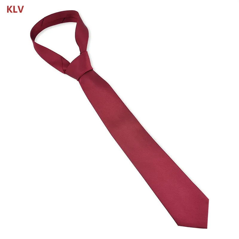 KLV Модные Классические однотонные простые Галстуки жаккардовые тканые мужские шелковые костюмы Галстуки Галстук
