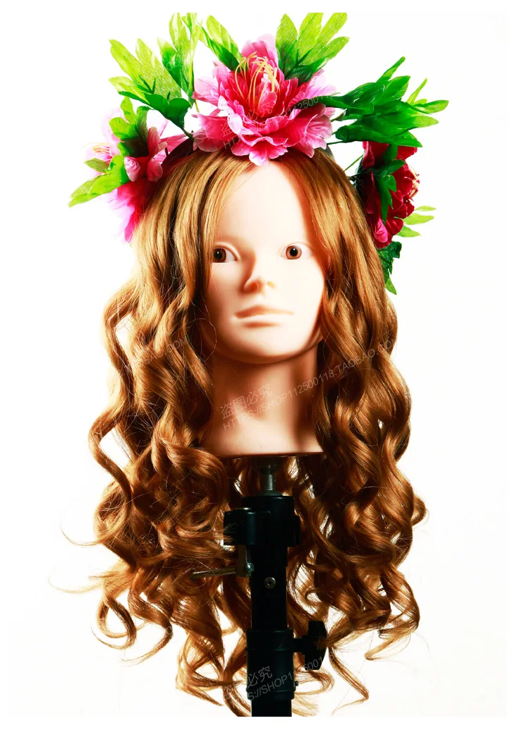 100% головы манекена из человеческих волос 20 дюймов золотые волосы