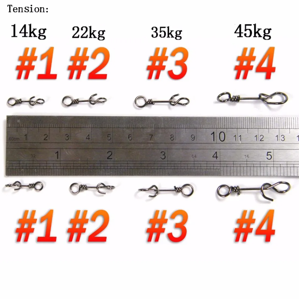 100 шт./лот #1-#4 пружинный зажим булавки рыболовные снасти нержавеющая сталь