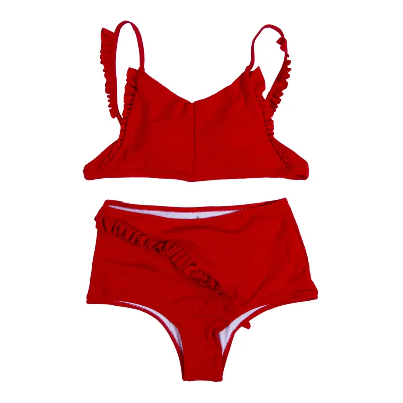 Женский комплект бикини с оборками maillot de bain femme 2018 купальный костюм женский