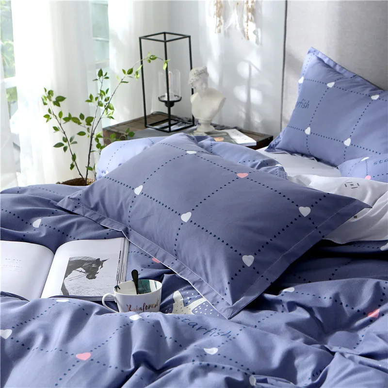 Liv-Esthete Fashion Sea Star Bedding Set High Quality Soft Duvet Cover Pillowcase Bed Linen Rubber Sheet Fitted Wholesale | Дом и сад