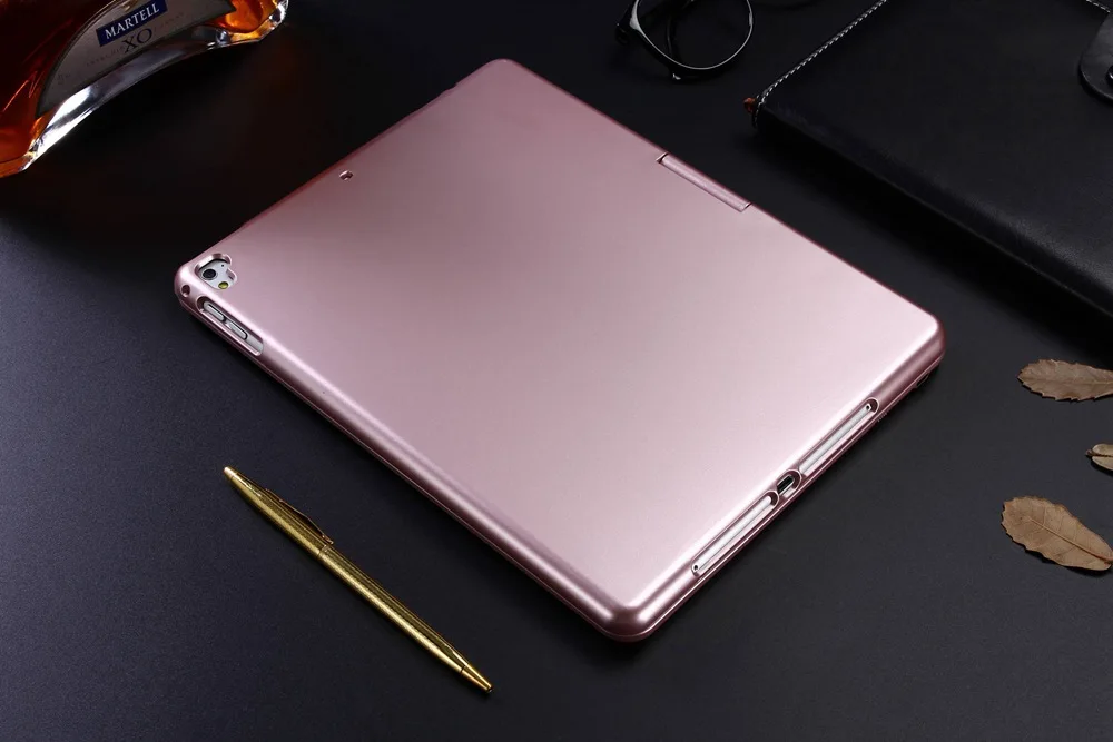 Для iPad 9,7 360 градусов вращения беспроводной Bluetooth русский/Иврит/Испанский Клавиатура чехол с 7 цветов светодиодный подсветка