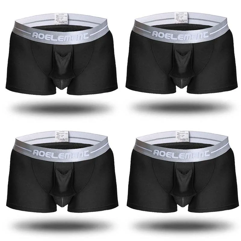 ZU035-4 black Новое модальное Брендовое Мужское нижнее белье со средней талией дышащие мужские трусы боксеры 4 шт./партия L XL XXL XXXL мужские трусы - Цвет: ZU035-4 black