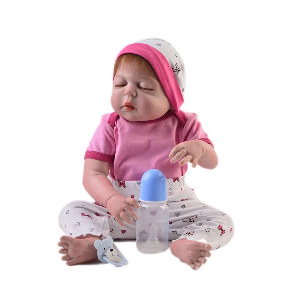 Симпатичные полностью силиконовые куклы Новорожденные 23 дюйма для девочек детей