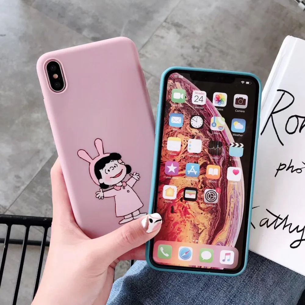 WOTP Cute Cartoon Couple Soft TPU Cases For iPhone X XS Max Fashion INS Phone Case Cover XR 6 6S 7 8 Plus Capa Coque |