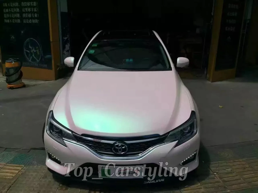 Алмазная металлическая Аврора жемчужная белая виниловая оберточная наклейка Foile