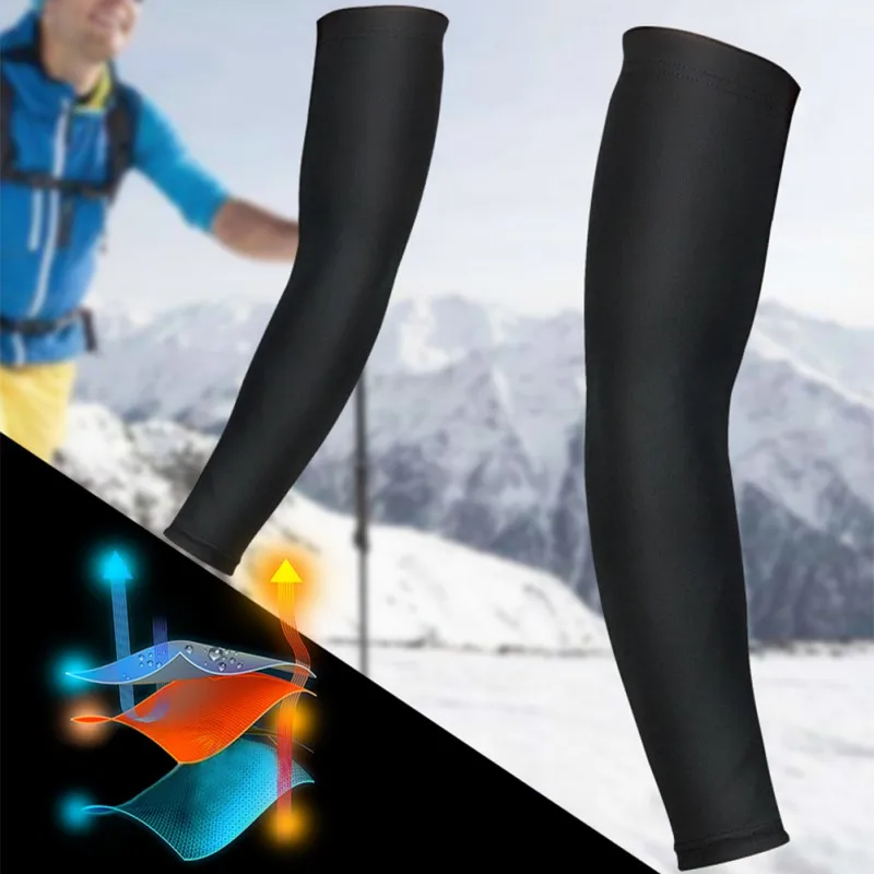 

1pc Long Warmer Arm Pads Sleeve Plus Size Thermal Breathable Compression Outdoor Autumn Winter Arm Warmer New