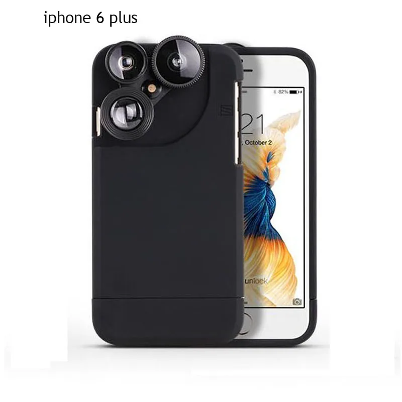 for iphone 6 plus GIRLWOMAN 4 в 1 линза телескопа 2x зум Рыбий глаз Макро мобильный чехол для телефона для Iphone 7X8 Plus 6s Объективы для камер Открытый Охота - Цвет: for iphone 6 plus