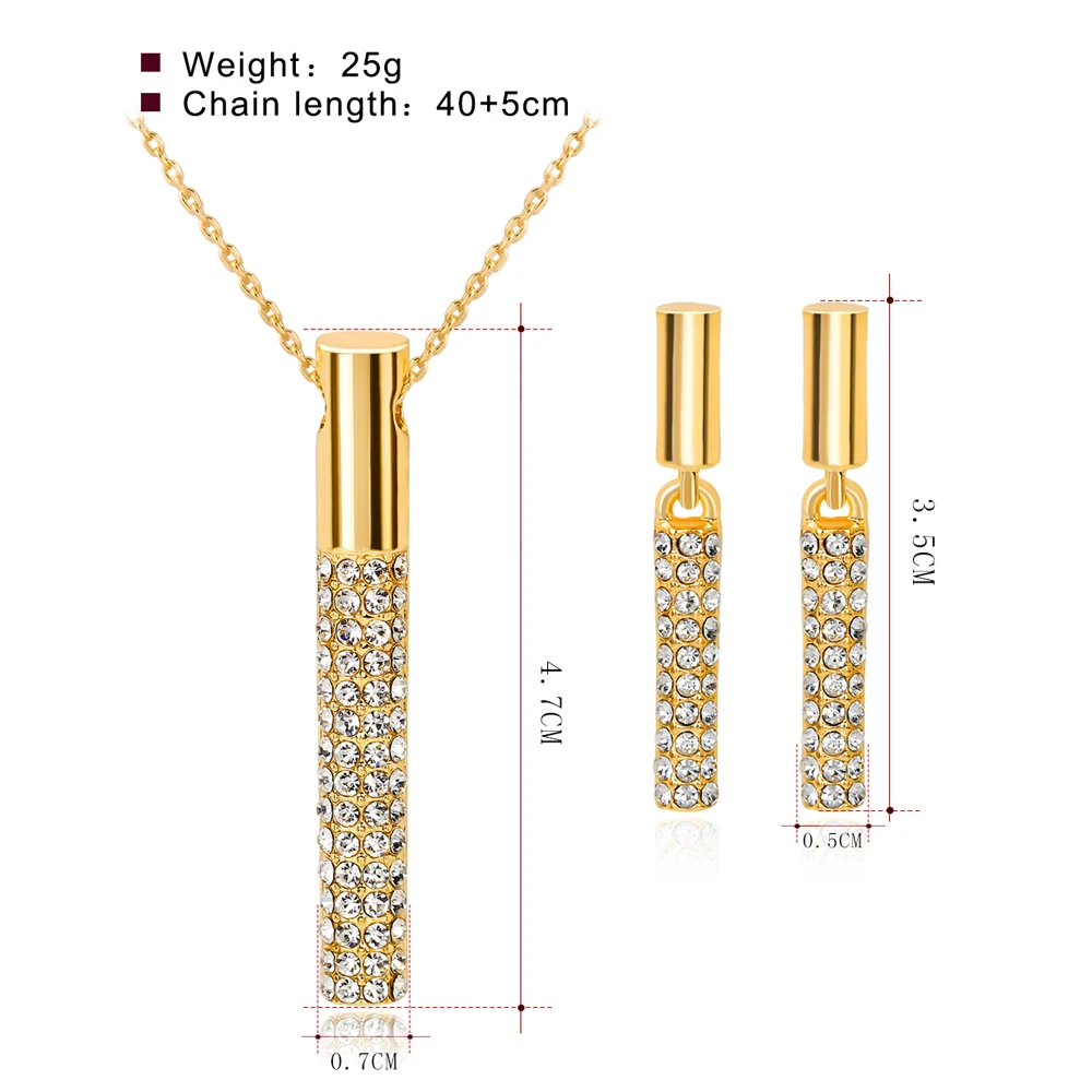 Модные Золотой цилиндрические Геометрия горный хрусталь Цепочки и ожерелья