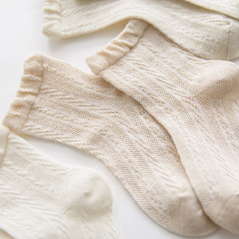 Цветные хлопковые носки для детей тапочки мальчиков и девочек летние тонкие