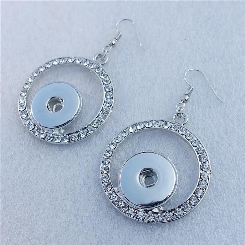 Круглые металлические серьги пуговицы с кристаллами Стразы 18 мм Модные женские