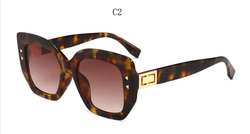 C2 leopard tea Модные квадратные солнцезащитные очки для женщин Ретро брендовые дизайнерские солнцезащитные очки для женщин новые летние негабаритные солнцезащитные очки UV400 0167 - Цвет линз: C2 leopard tea