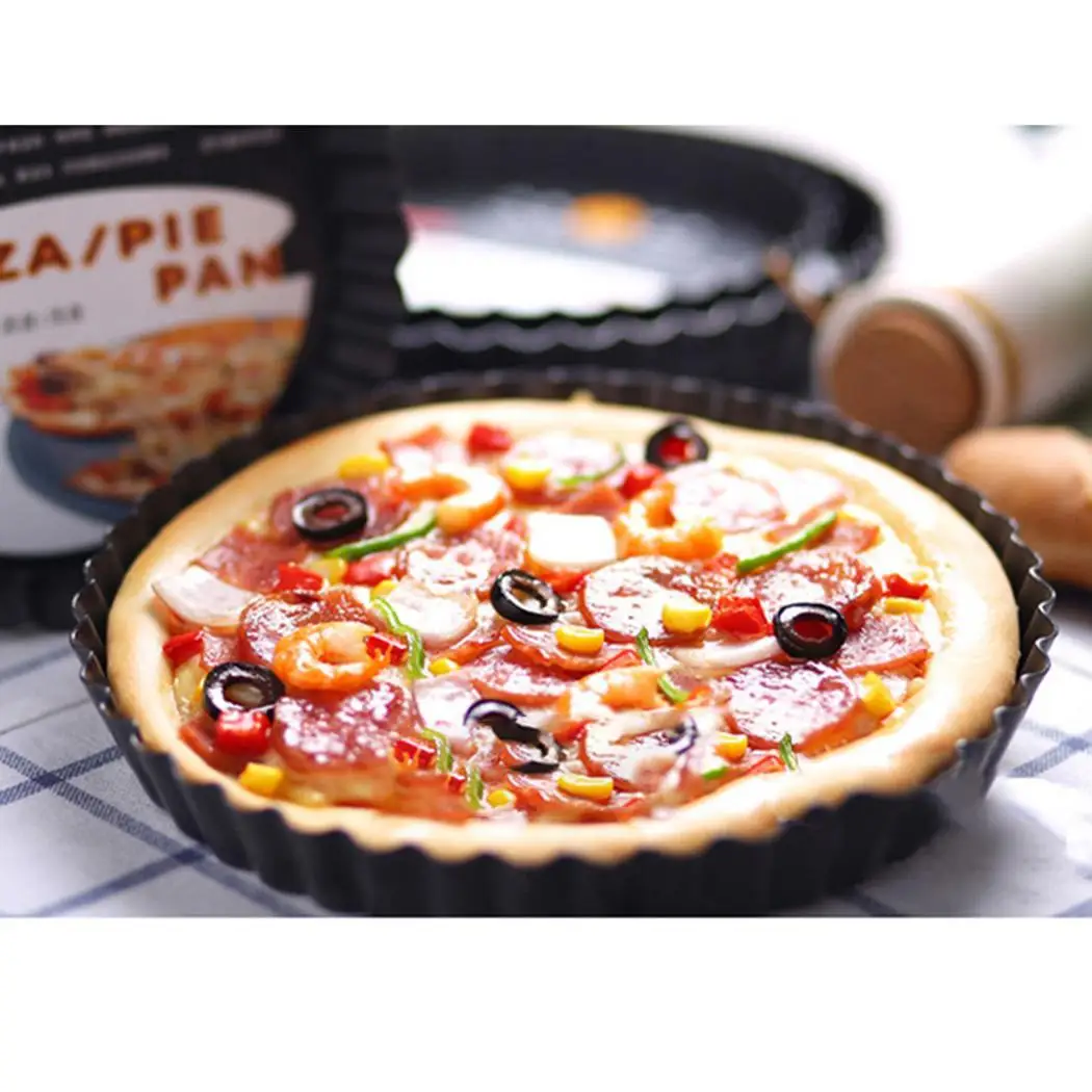 9 дюймовый Черный антипригарный дисковый лоток для кухонного торта