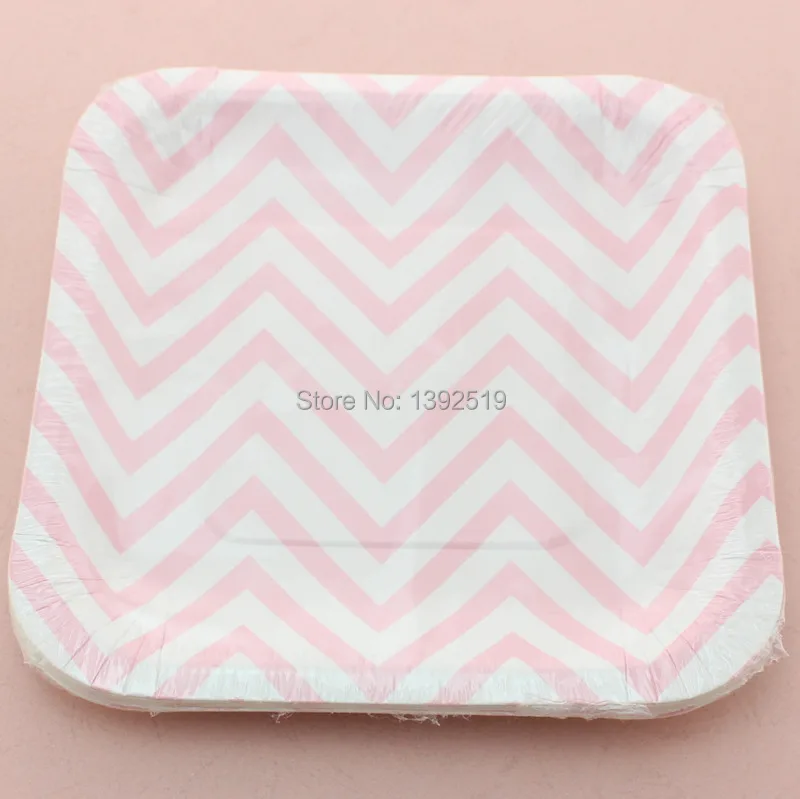 360 шт 7 &quotквадратные шеврон бумажные тарелки для вечеринки на Новый год Рождество