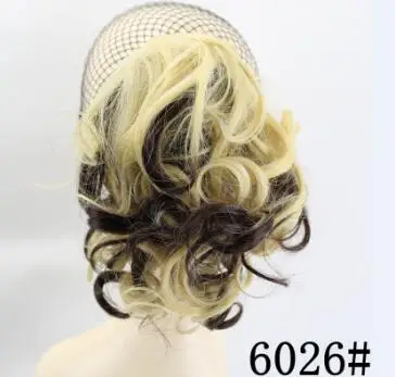#8/27 JOY& BEAUTY, 12 дюймов, синтетические волосы, короткие, кудрявые, конский хвост, вечерние волосы, маленький конский хвост, блонд, накладные волосы на заколках - Цвет: #8/27