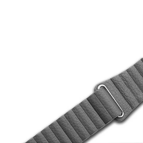 gray Чехол из натуральной кожи для apple watch, ремешок 42 мм, 38 мм, Версия 44 мм 40 мм ремень магнитный ремешок для наручных часов iwatch серии 5/4/3/2/1 браслет - Цвет ремешка: gray