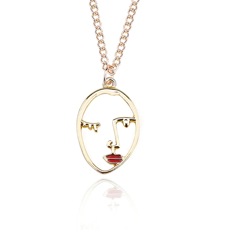 Новинка контур лица абстрактная личность эмаль подвеска 4 цвета блеск для губ