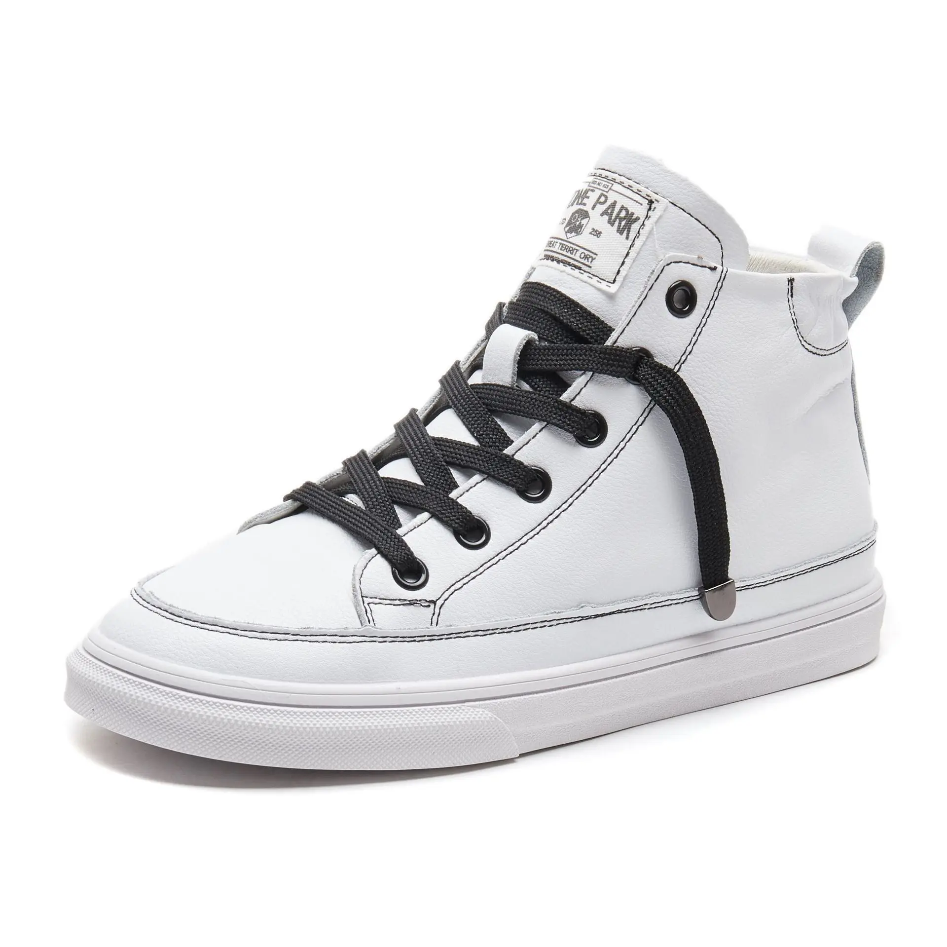 SWYIVY chaussures femme; женские кроссовки с высоким берцем; коллекция года; сезон осень; белая повседневная обувь; женские кроссовки; женская обувь из вулканизированной кожи - Цвет: Черный