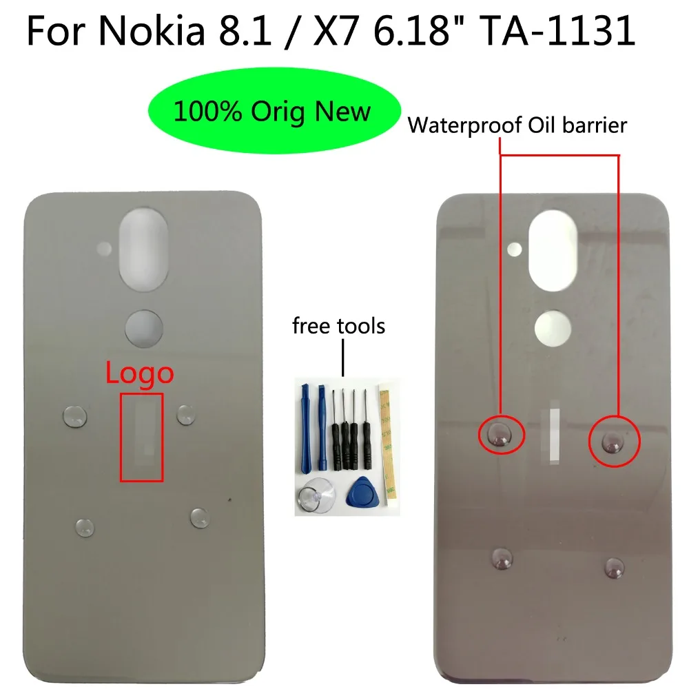 Shyueda Оригинальная Новинка для Nokia 8,1X7 6,1" TA-113 TA-1119 TA-1121 TA-1128 стеклянная задняя панель корпуса крышка батареи с клеем