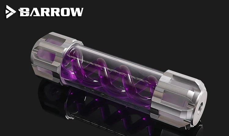 sliver and purple Курган 205 мм X 50 мм двойная спираль Т-вируса Цилиндрический бак с водяным охлаждением охлаждающей жидкости A-RGB светильник системы PMMA+ алюминиевая черная крышка - Цвет лезвия: sliver and purple