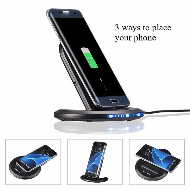 Ascromy быстрая Беспроводная зарядка Складная подставка для Samsung Galaxy Note 8 S8 Plus S9 iPhone X