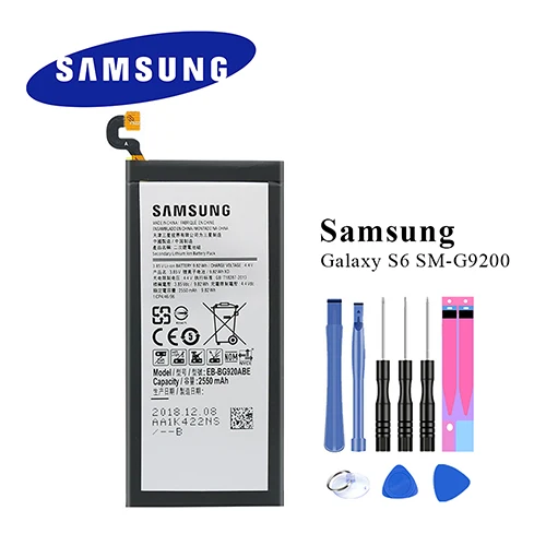 For Samsung S6 Новинка, аккумулятор для Samsung Galaxy S6/S6 Edge/S7/S7 Edge/S8 G920 G920F G925 G930 G935 G950 EB-BG920ABE с инструментами - Цвет: For Samsung S6