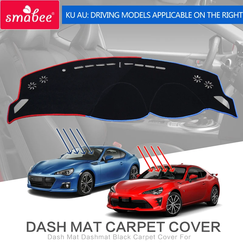 Коврик для приборной панели smabee черный коврик чехол TOYOTA 86 Subaru BRZ 2012 2020 аксессуары