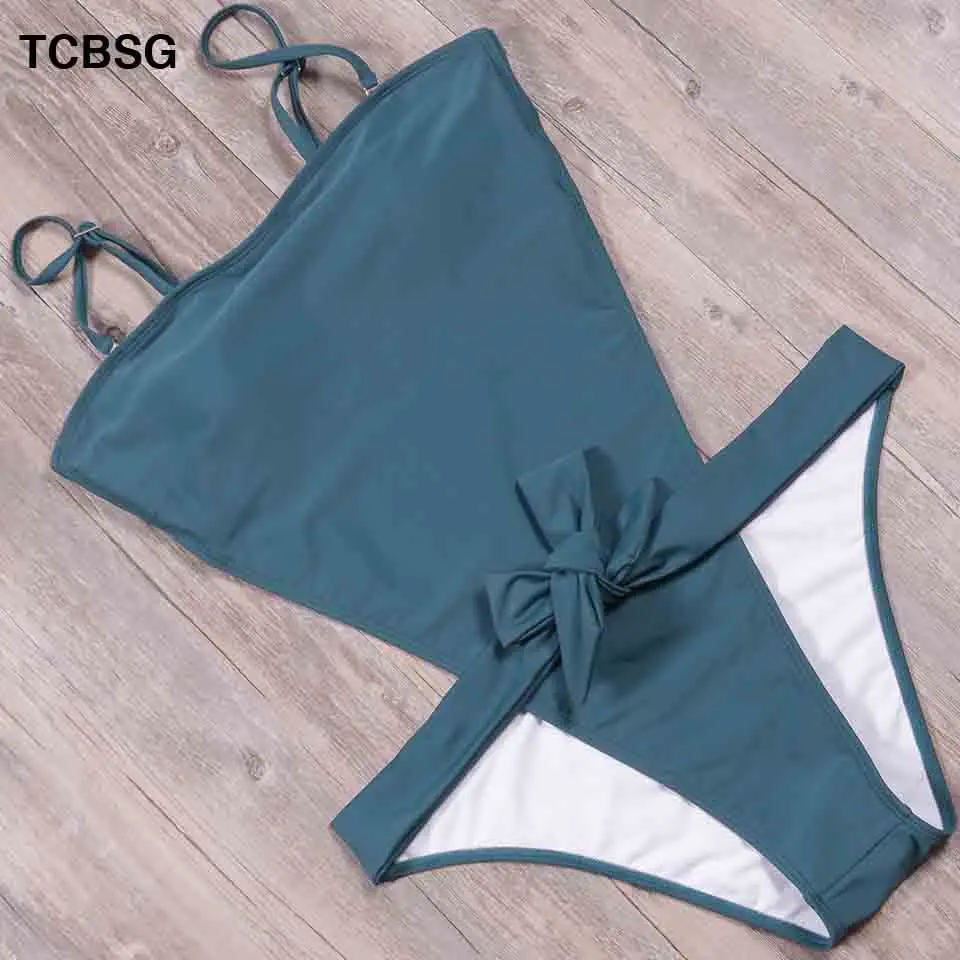 Новинка 2019 сексуальный женский купальник TCBSG Цельный с открытой спиной и