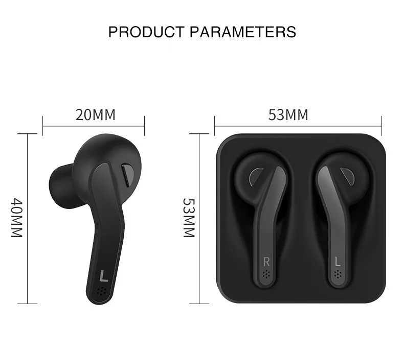 T88 Bluetooth гарнитуры 5,0 Беспроводной гарнитура наушники-вкладыши TWS с Наушники Hi-Fi стереонаушники Шум микрофон с функцией шумоподавления для iPhone и Android телефон