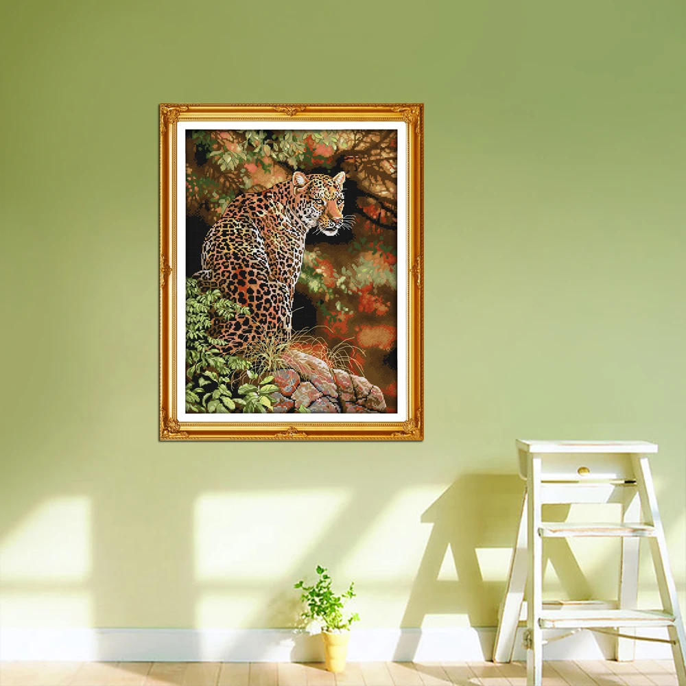 Joy Sunday Jungle beast wofl/тигр/леопард/лев Король джунглей Счетный Набор для вышивания крестиком Набор для вышивания рукоделие