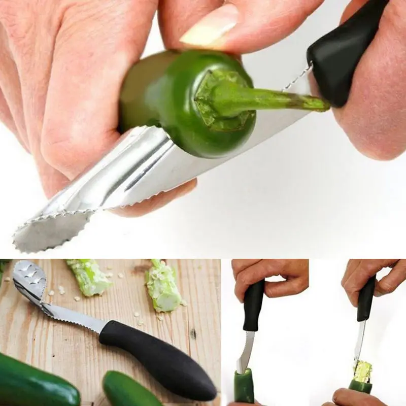 JX LCLYL Jalapeno перец нож для удаления сердцевины и нарезания Нержавеющая сталь