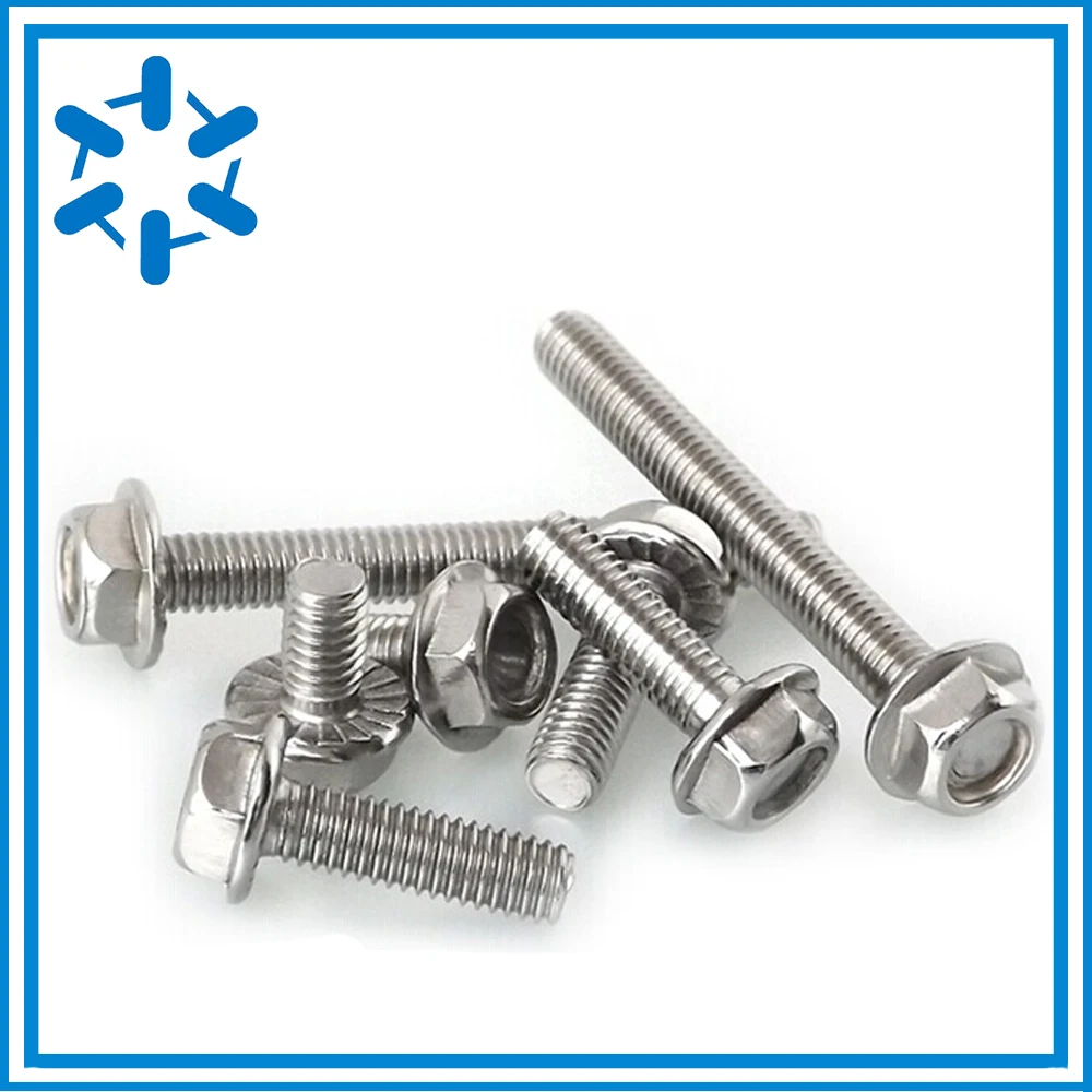 10 шт./лот DIN6921 болт с шестигранным фланцем из нержавеющей стали зубчатый