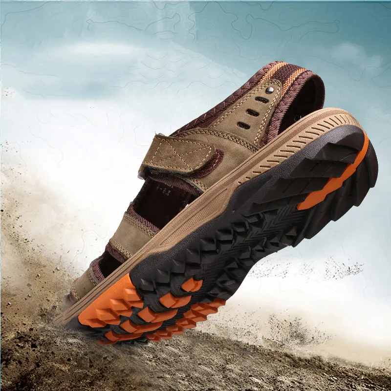 OSCO/мужские сандалии коллекция 2018 года сезон лето Новинка натуральная кожа