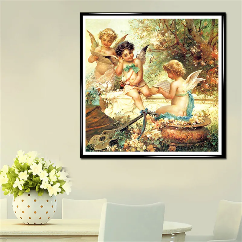 Full diamond painting Lovely angel European style diy embroidery cross stitch home decor mosaic picture gift | Дом и сад