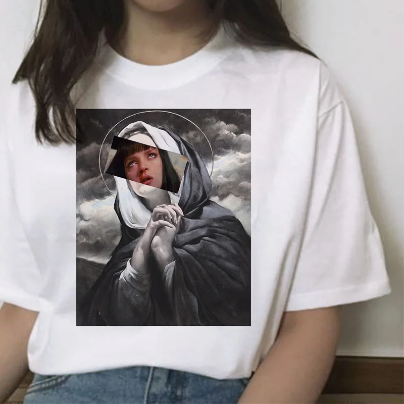 Женская футболка из целлюлозы одежда в стиле Харадзюку женская ulzzang graphic femme