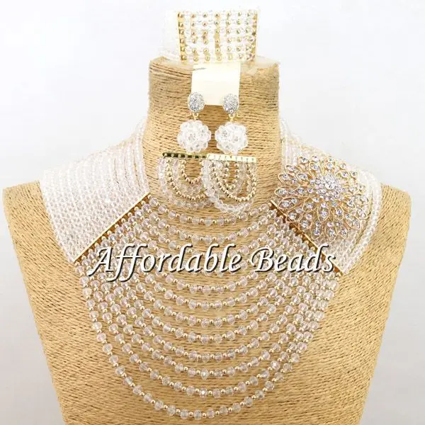 Сияющий Африканский Свадебный комплект ювелирных изделий популярные