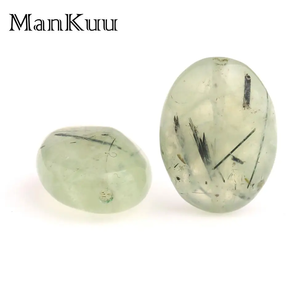 ManKuu 13*18mm Oval Perhnites Pale Green Crystal Beads Fresh Natural Stone For Jewelry Making Wholesale Lot Bulk 10pcs/Lot | Украшения и