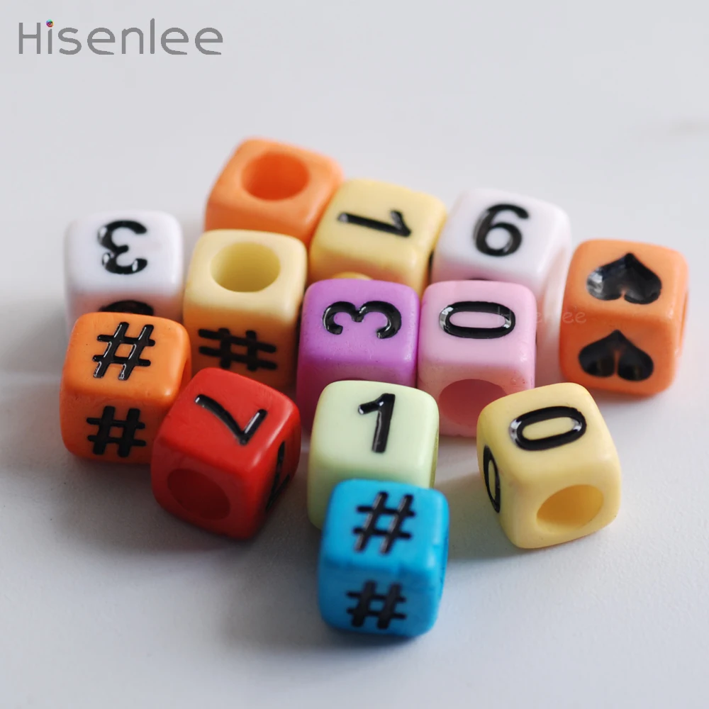 Hisenlee 6*6 мм 100 шт. 3D квадратный куб акриловый цвет смешивание случайных арабских