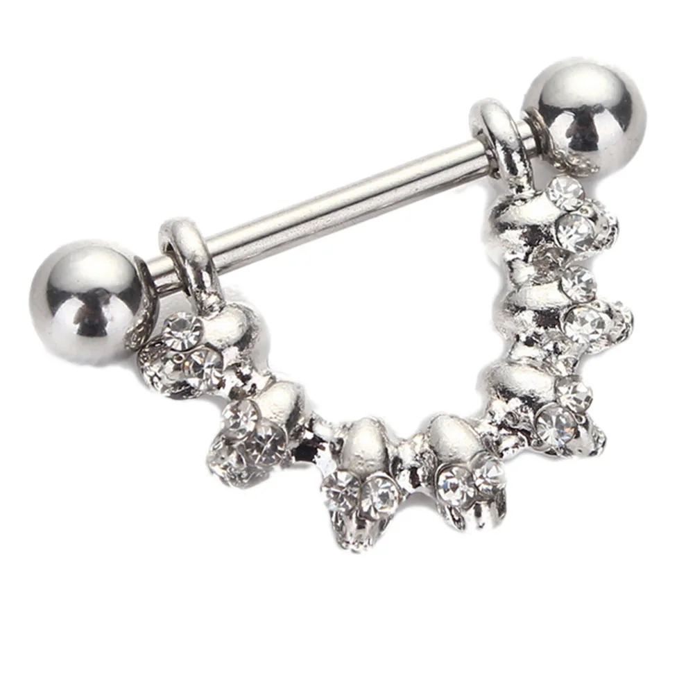 1 шт бар наконечниками и защитной штангой (кольцо Нержавеющая сталь ювелирное