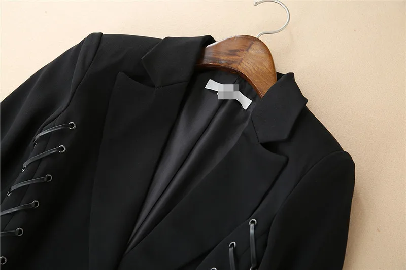 Модный бандажный Блейзер женская одежда европейский дизайн струн с ушками