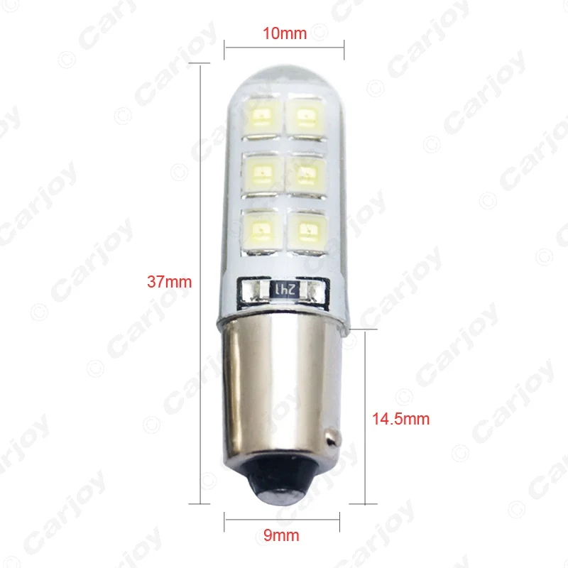 LEEWA 2 шт. белый 12 В постоянного тока автомобиль T4W BA9S 12SMD 2835 Чип силиконовый чехол