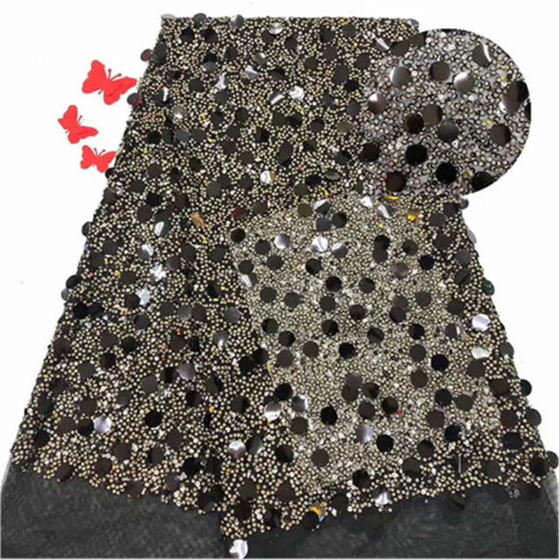 2019 Африканский кружевной тюль с пайетками Горячая Новинка для красных цветов