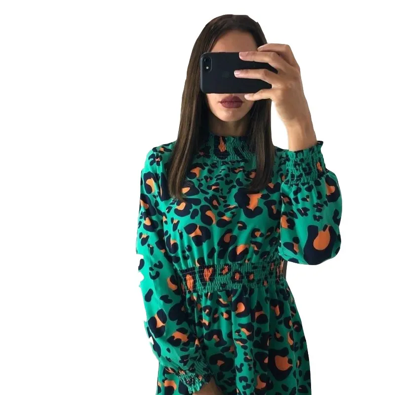 Новое поступление женские повседневные весенние платья с воротником стойкой