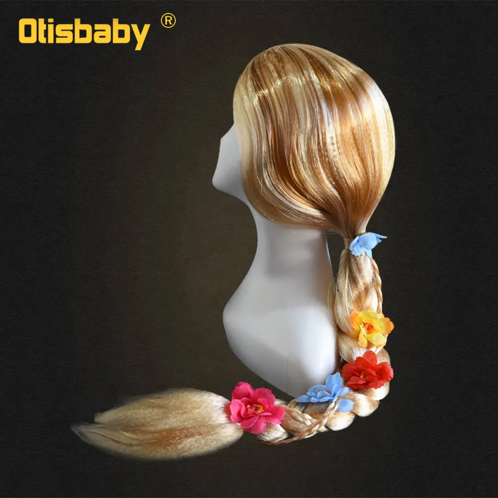 Rapunzel Wig Летние вечерние пышные фатиновые платья Рапунцель для малышей; Детский костюм принцессы Рапунцель для Хэллоуина; От 1 до 5 лет для малышей - Цвет: Rapunzel Wig
