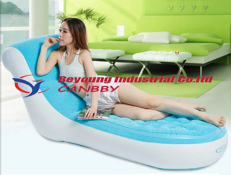 Синий Intex Splash Lounge L форма мягкое надувное кресло из ПВХ диван со спинкой, проколов дно