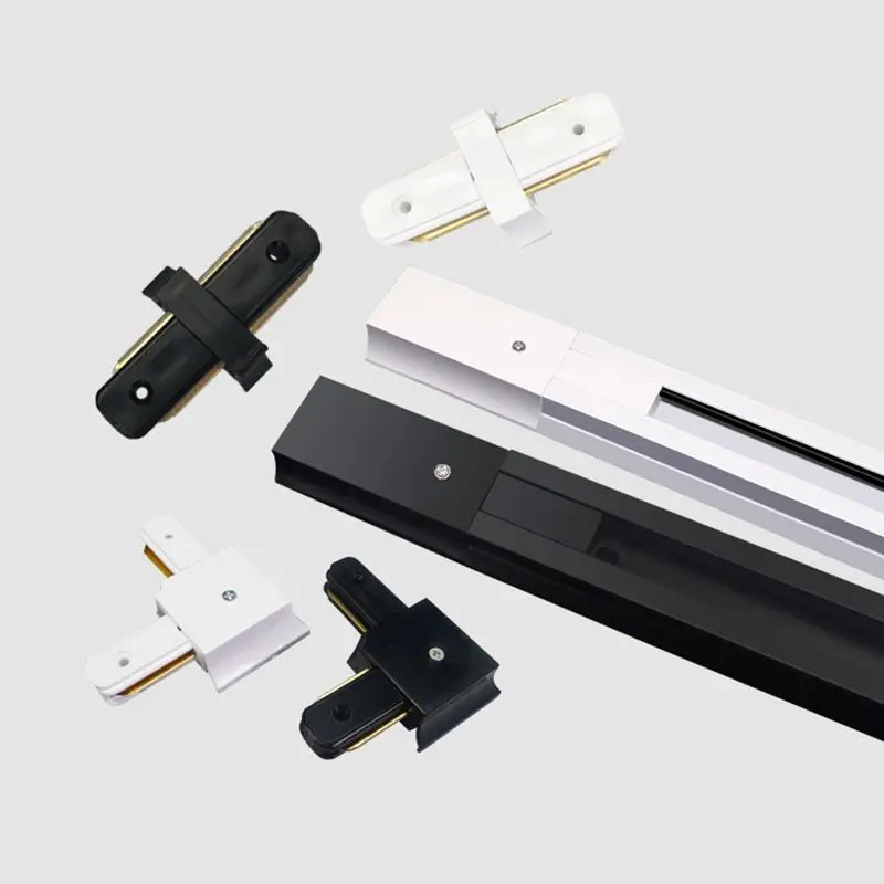 

LukLoy Ceiling Lamp Rails Spotlight Tracks 0.5 M Track Rails Aluminum Downlight Tracking Rail Fixture 2 Wires Rails Black White