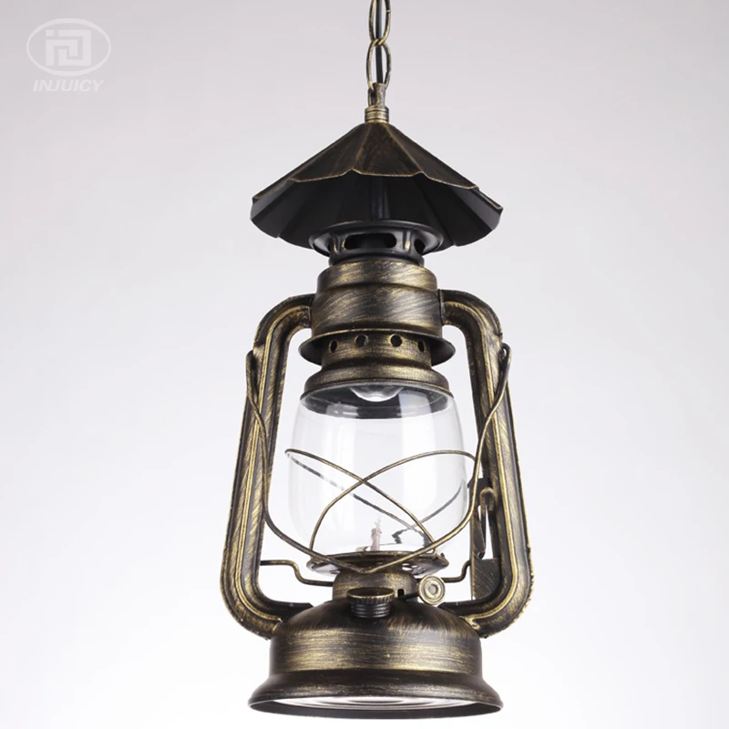 Винтажный Лофт фонарь керосиновые подвесные лампы Железный стеклянный