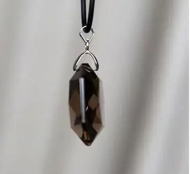 Natural Smoky QUARTZ Crystal Hexagon / Hexagram Crystal Pendant free shipping
