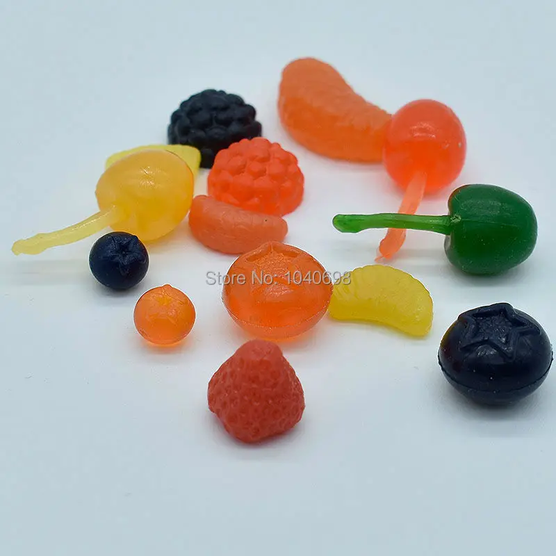 Имитация еды из ПВХ 14 шт./лот фрукты вишня черника Тутовый клубника оранжевый